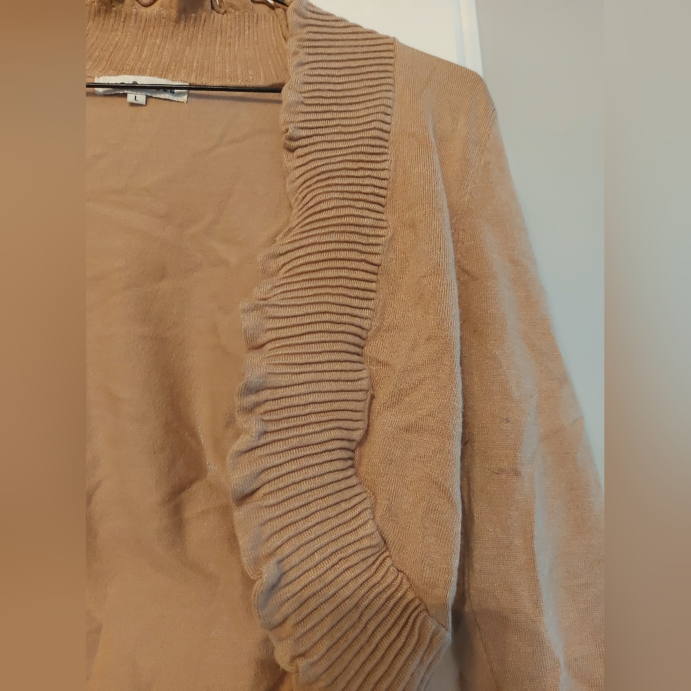 Tan Ruffle Sweater Vest - Picture 2 of 3